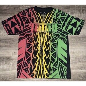 Tatau T Shirt Mens  Size Large Black Short Sleeve Tribal MMA UFC Made In USA
